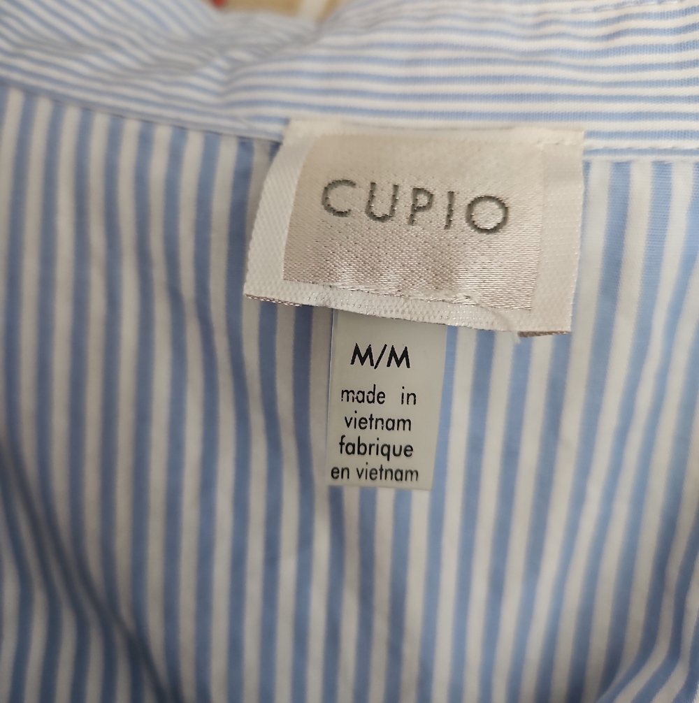 Cupio Light Blue and White Pinstripe Shirt
